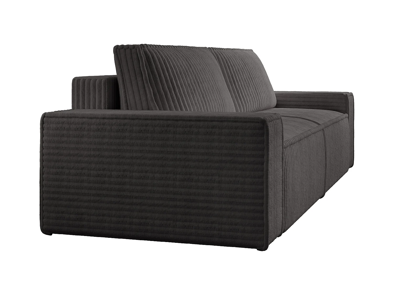 Sofa 3-Sitzer - grob gerippter Cord - Anthrazitgrau - AMELIA