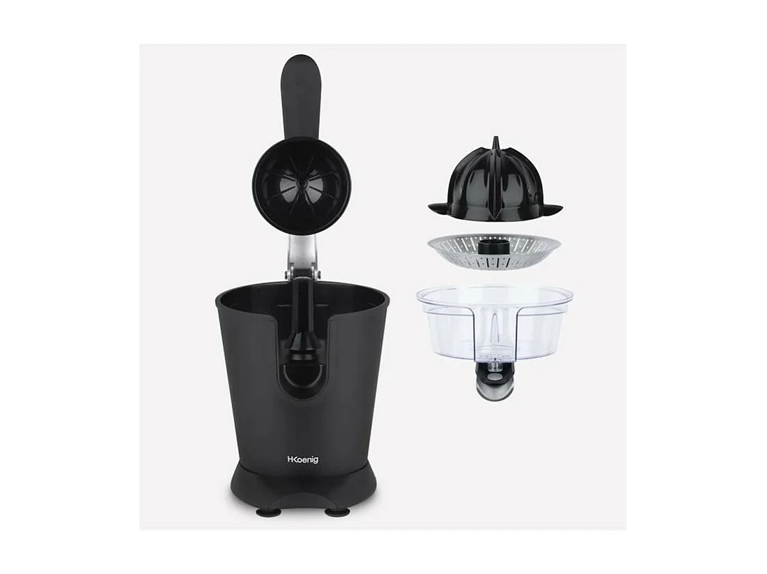 Presse agrumes - HKoeNIG - AGR82 - Electrique - 160 W - Appareil silencieux - Noir mat et acier inoxydable