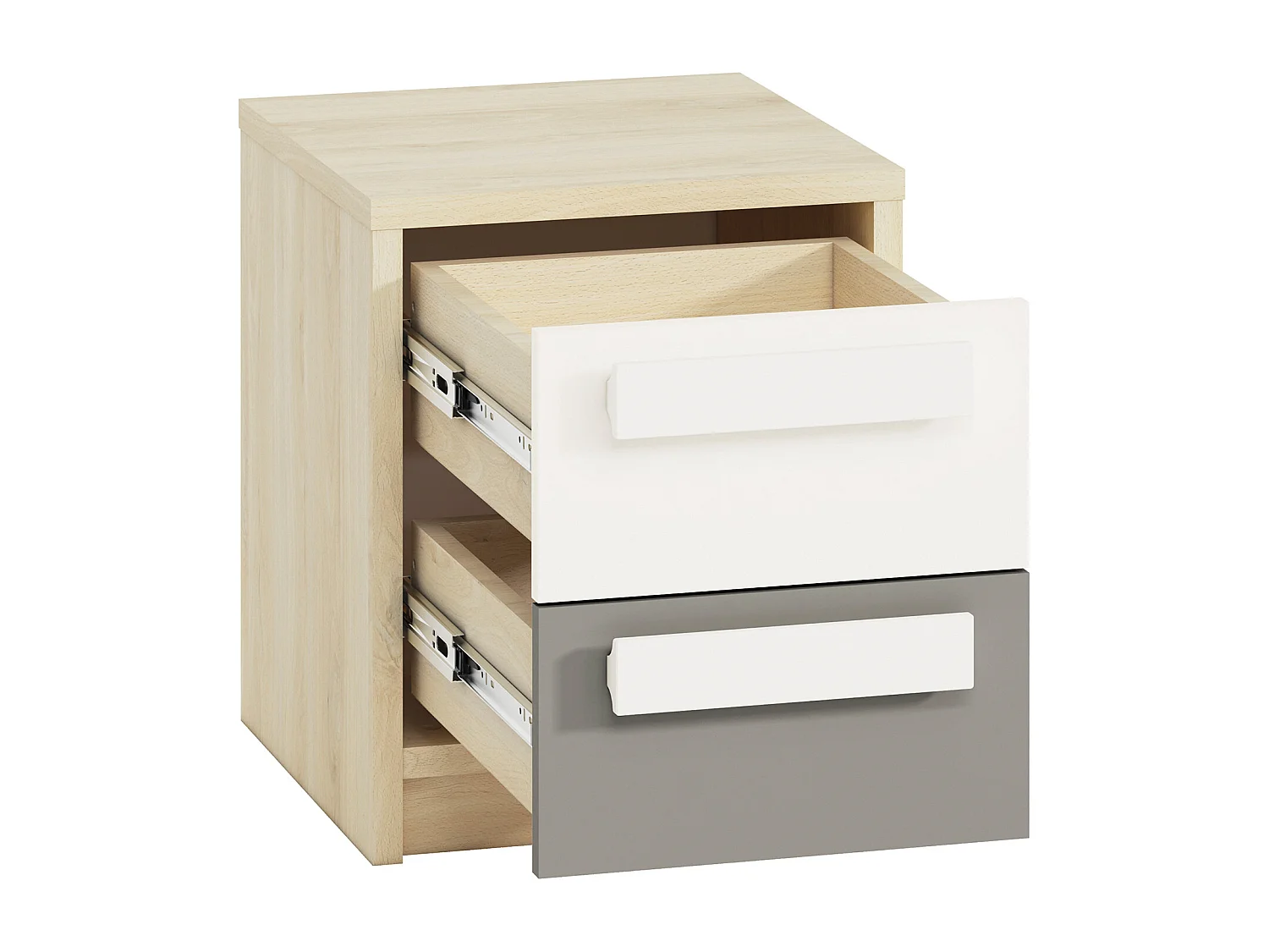 NACHTKONSOLE Drop Fjord Buche / weiß / grau 40 / 40 / 48cm