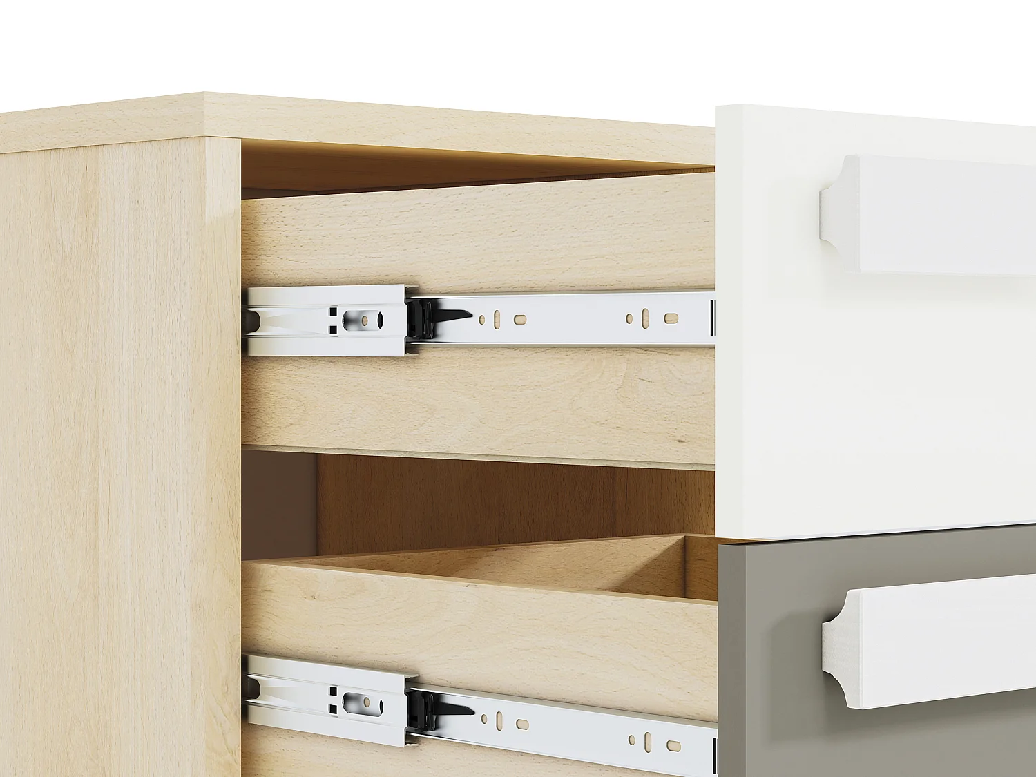 NACHTKONSOLE Drop Fjord Buche / weiß / grau 40 / 40 / 48cm