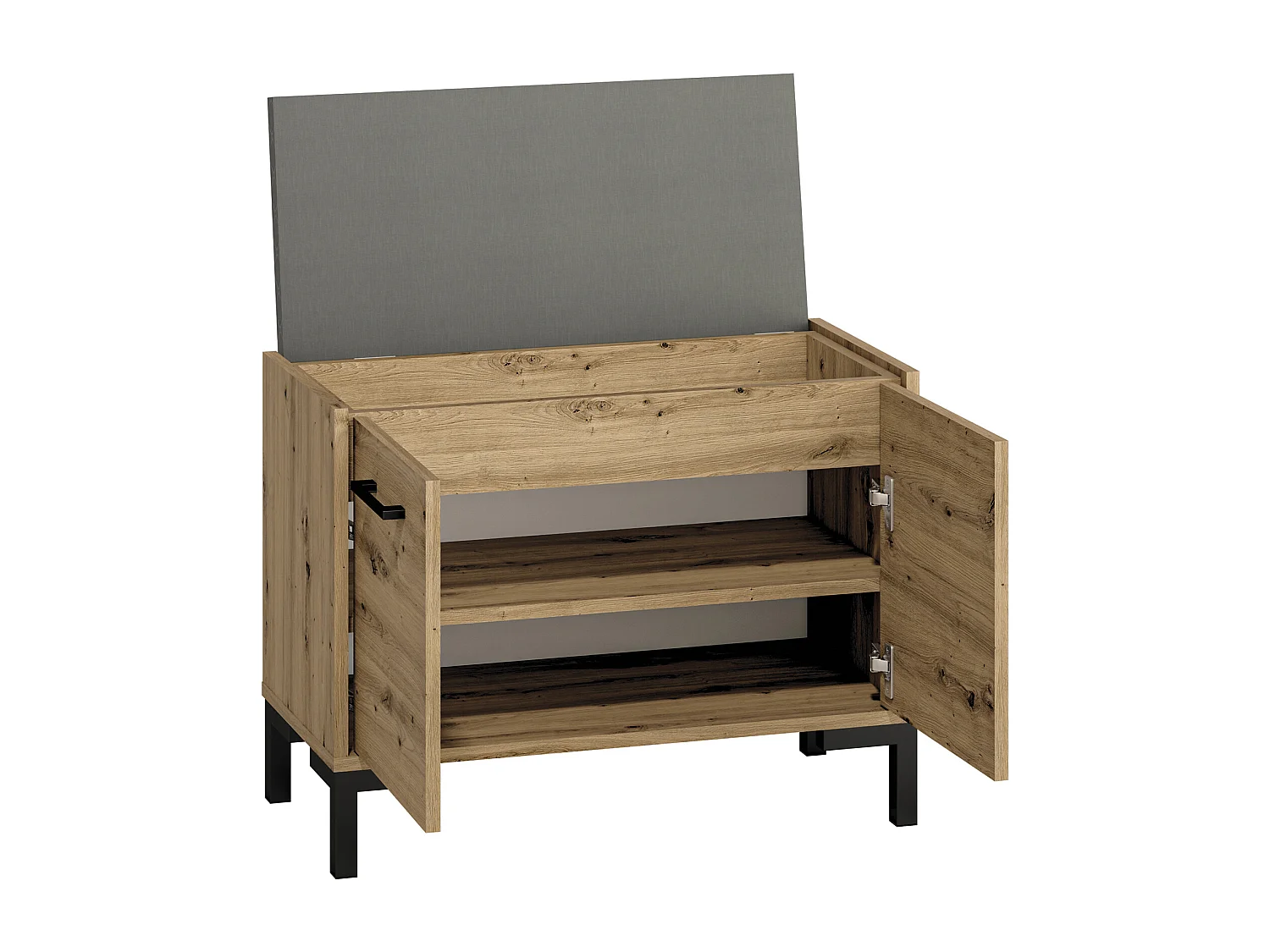 SITZBANK Nevio Artisan Eiche / schwarz 70 / 34 / 55cm