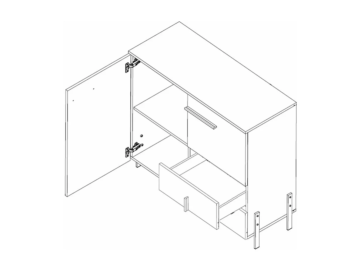 KOMMODE Vigo weiß / weiß Hochglanz 100 / 40 / 91cm