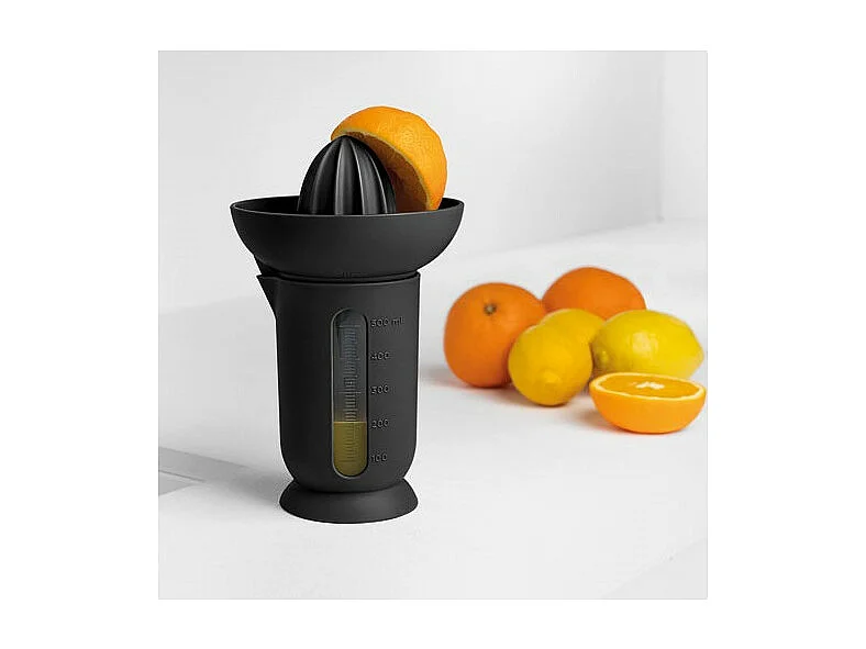 Presse-agrumes noir UFO avec récipient Blim Plus - Collection CREATE