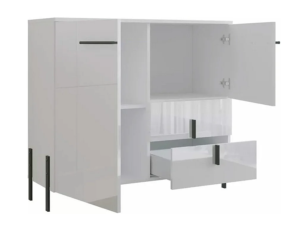 GARDEROBEN-SET Vigo weiß / weiß Hochglanz 2-teilig