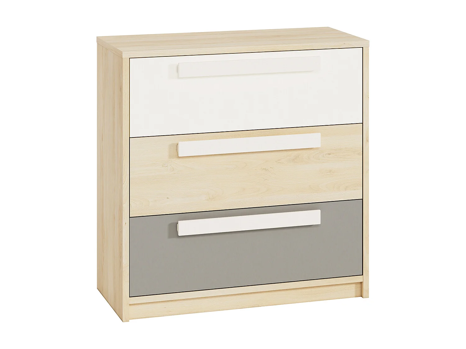 KOMMODE Drop Fjord Buche / weiß / grau