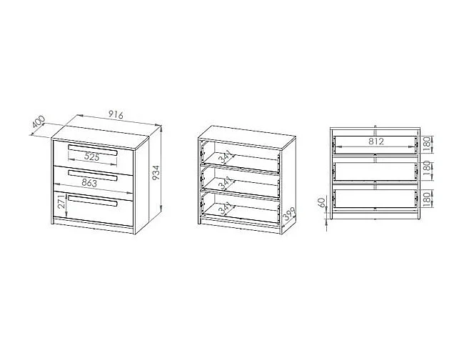 KOMMODE Drop Fjord Buche / weiß / grau