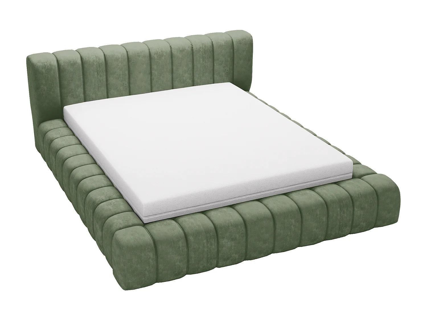 Emporius Lit avec Rangement 180x200cm Como, Lit capitonné, Lit adulte  - Mousse épaisse, tissu Velvet Vert (Whisper 11)