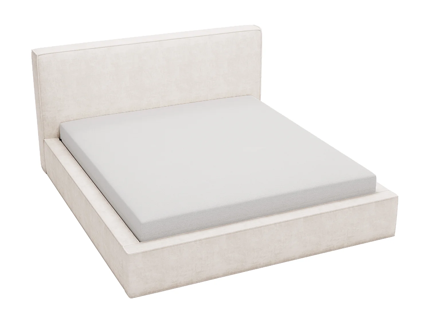 Emporius Lit double, lit adulte avec Rangement 180x200 cm Amare - Velour Crème (Komodo 10)