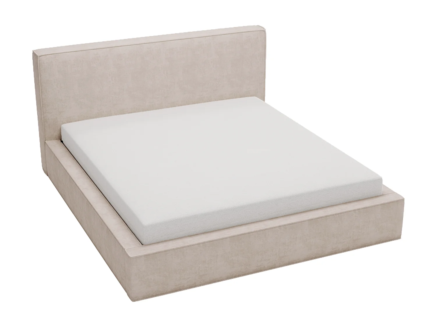 Emporius Lit double, lit adulte avec Rangement 180x200 cm Amare - Velour Beige (Komodo 11)