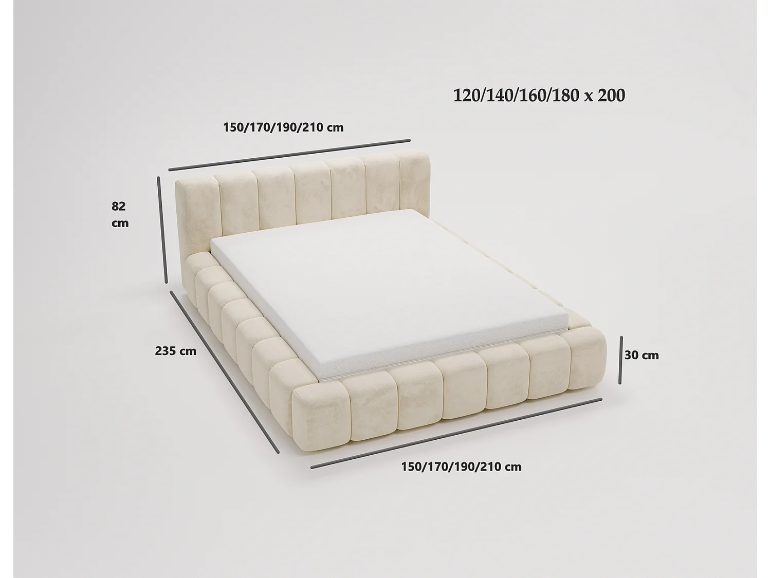 Emporius gestoffeerd tweepersoons bed 140x200 Bolonia - bed met opbergruimte - bed met lattenbodem - fluweel Groen (Magic Velvet 2225)