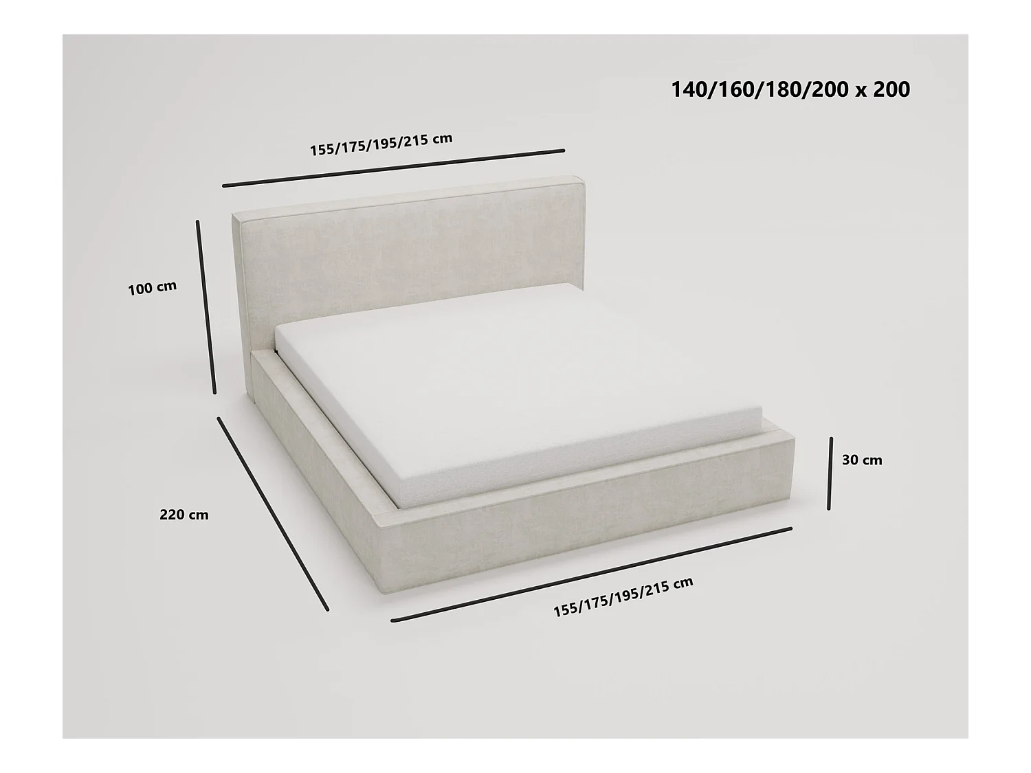 Emporius Lit double, lit adulte avec Rangement 180x200 cm Amare - Velour Bleu (Komodo 50)