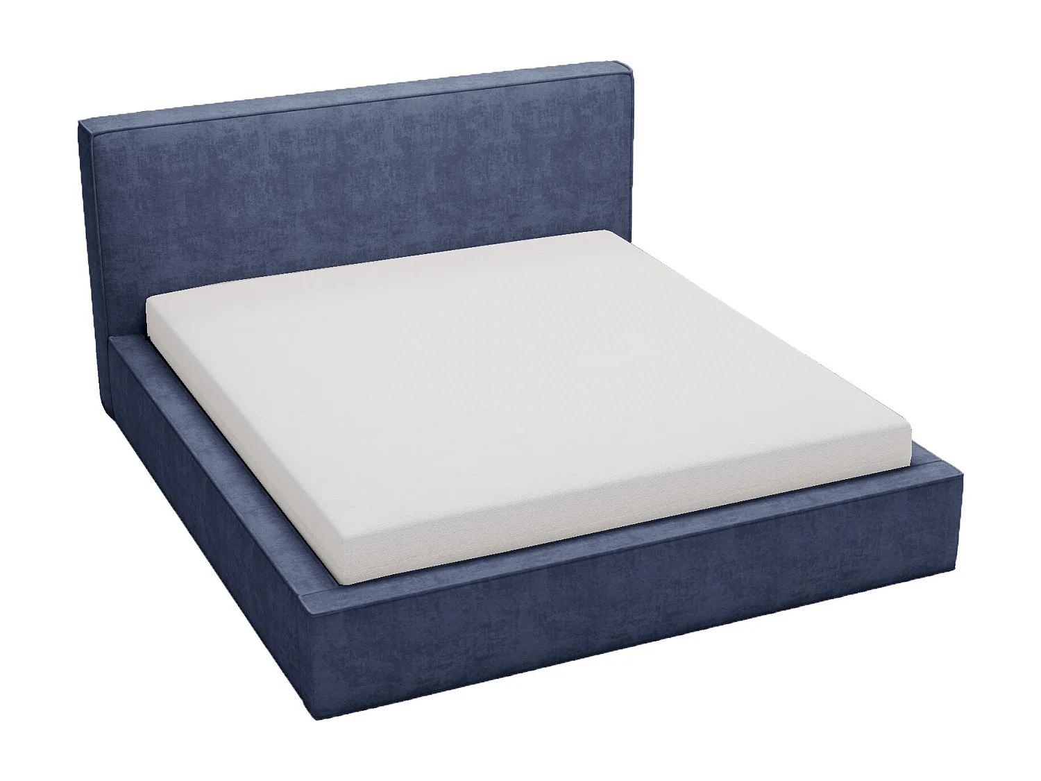Emporius Lit double, lit adulte avec Rangement 180x200 cm Amare - Velour Bleu (Komodo 50)