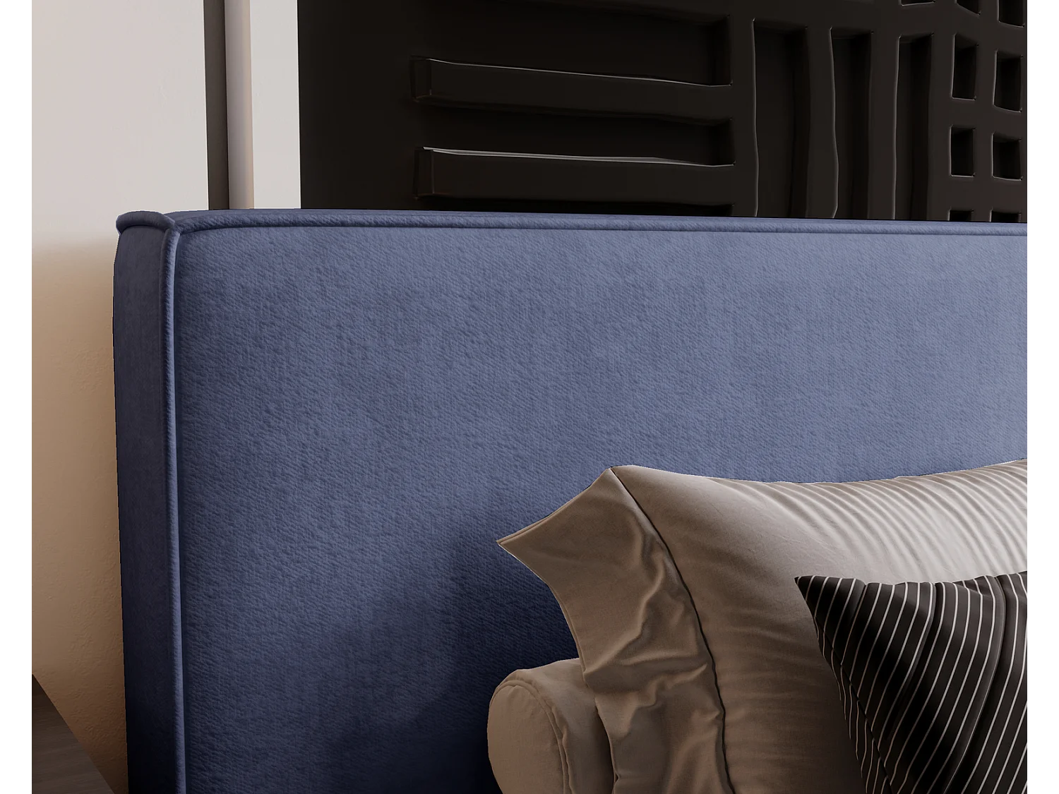 Emporius Lit double, lit adulte avec Rangement 180x200 cm Amare - Velour Bleu (Komodo 50)