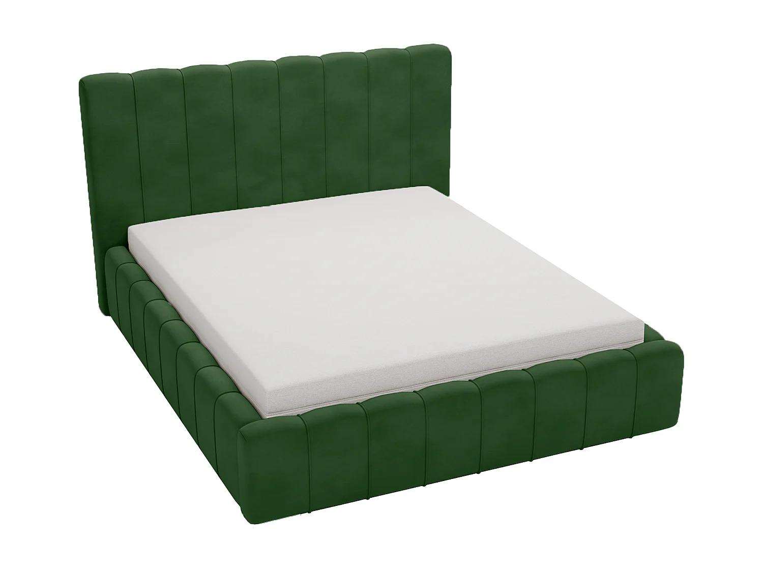 Emporius Lit Capitonné 180x200 Lisbon - Lit avec Sommier à Lattes, Rangement, Tête de Lit - Lit double velvet Vert (Magic Velvet 2225)