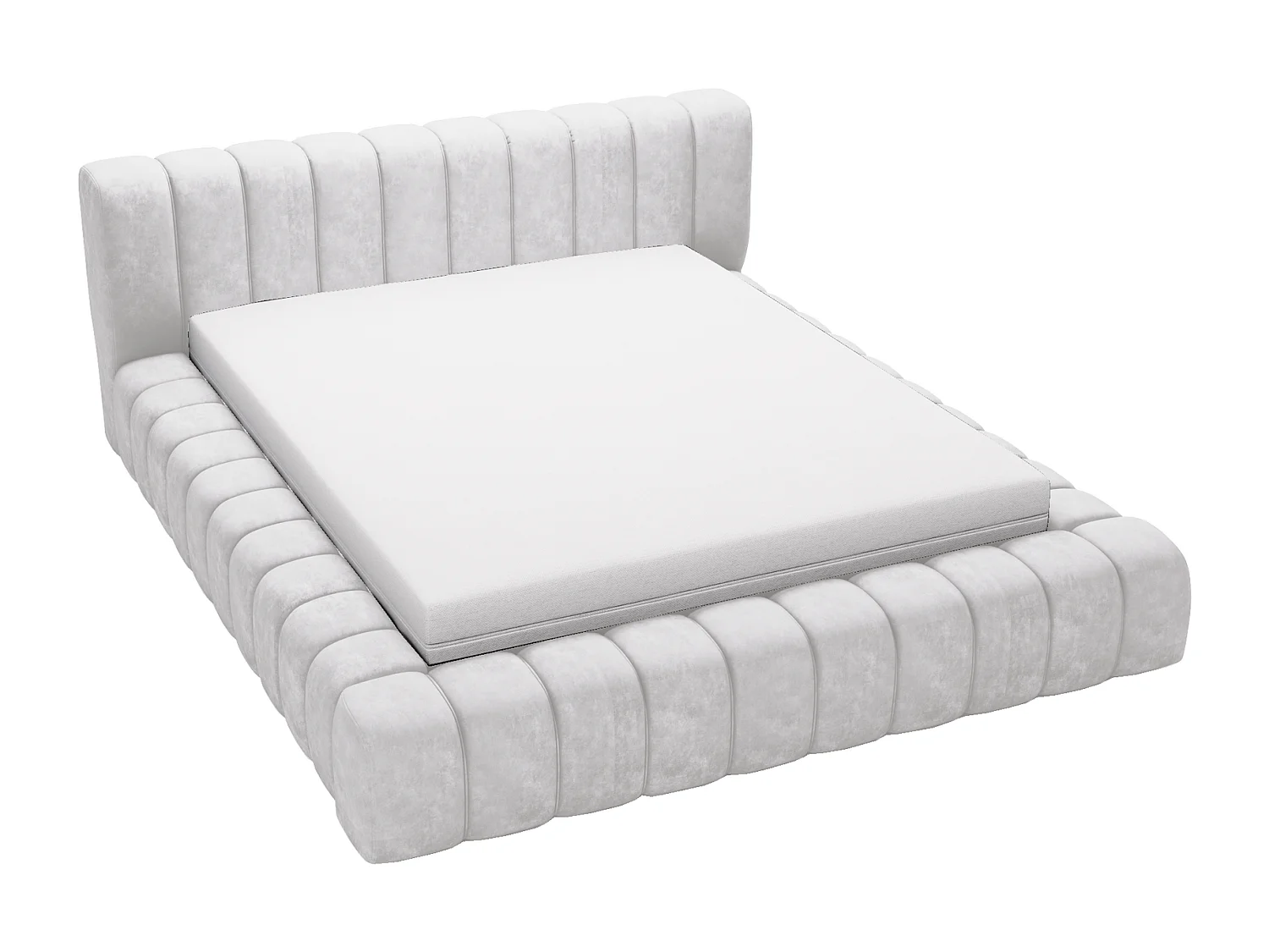 Emporius Lit avec Rangement 180x200cm Como, Lit capitonné, Lit adulte  - Mousse épaisse, tissu Velvet Gris clair (Whisper 16)