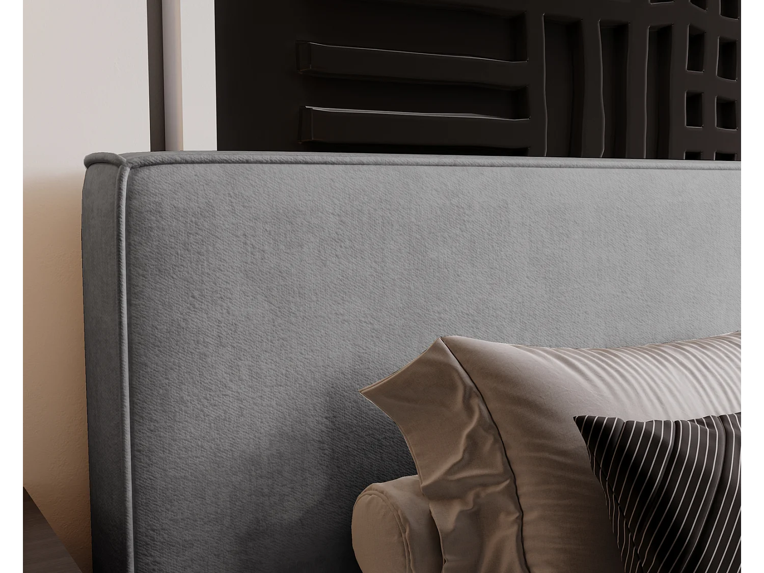 Emporius Gestoffeerd bed 180x200 Amare - tweepersoonsbed met opbergruimte - fluwelen Grijs (Komodo 21)