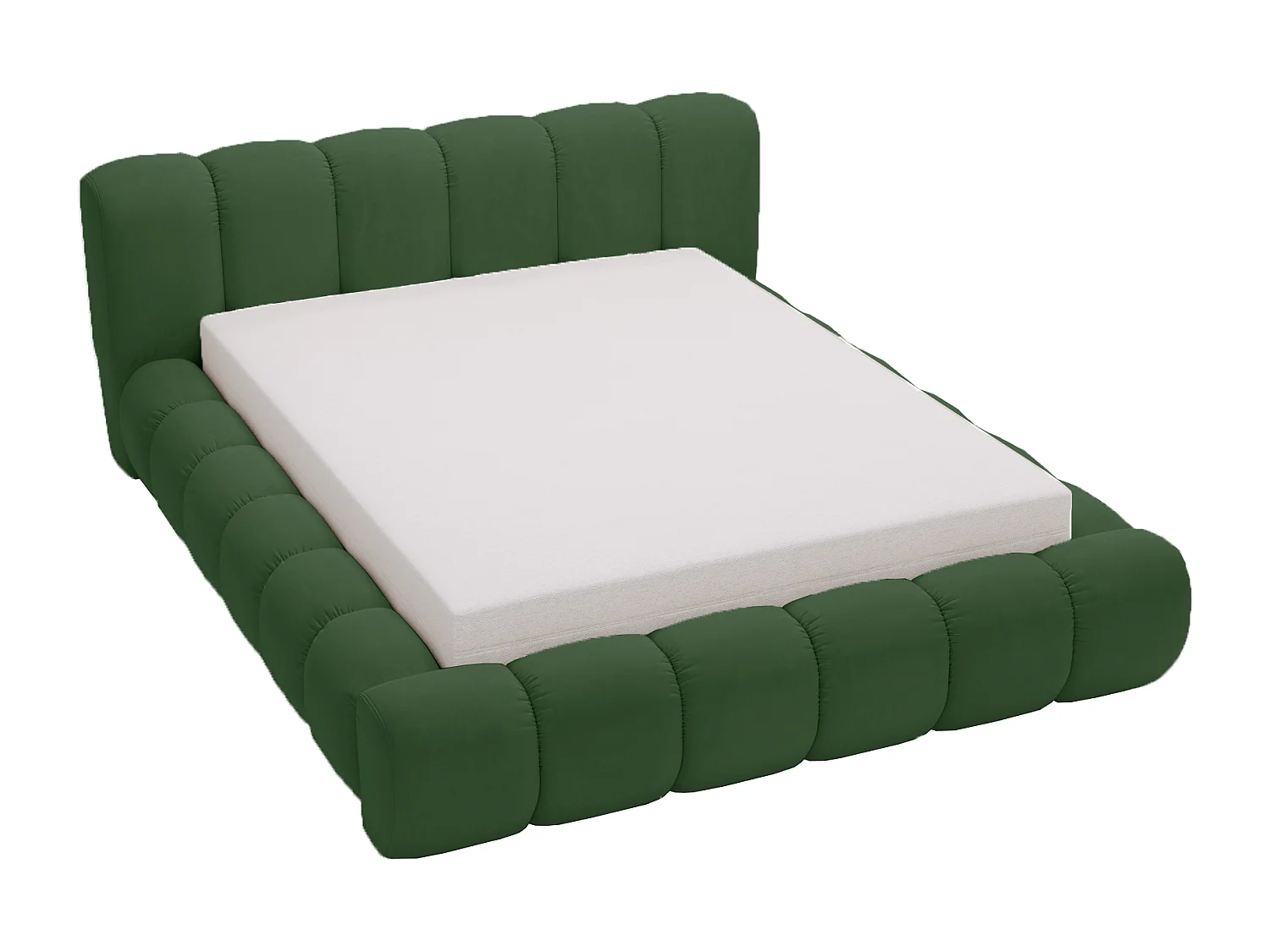 Emporius Lit avec sommier 180x200 Cloud - Lit rembourré, Lit adulte - Lit double avec Rangement, tête de lit - Velvet Vert (Jupiter 61)