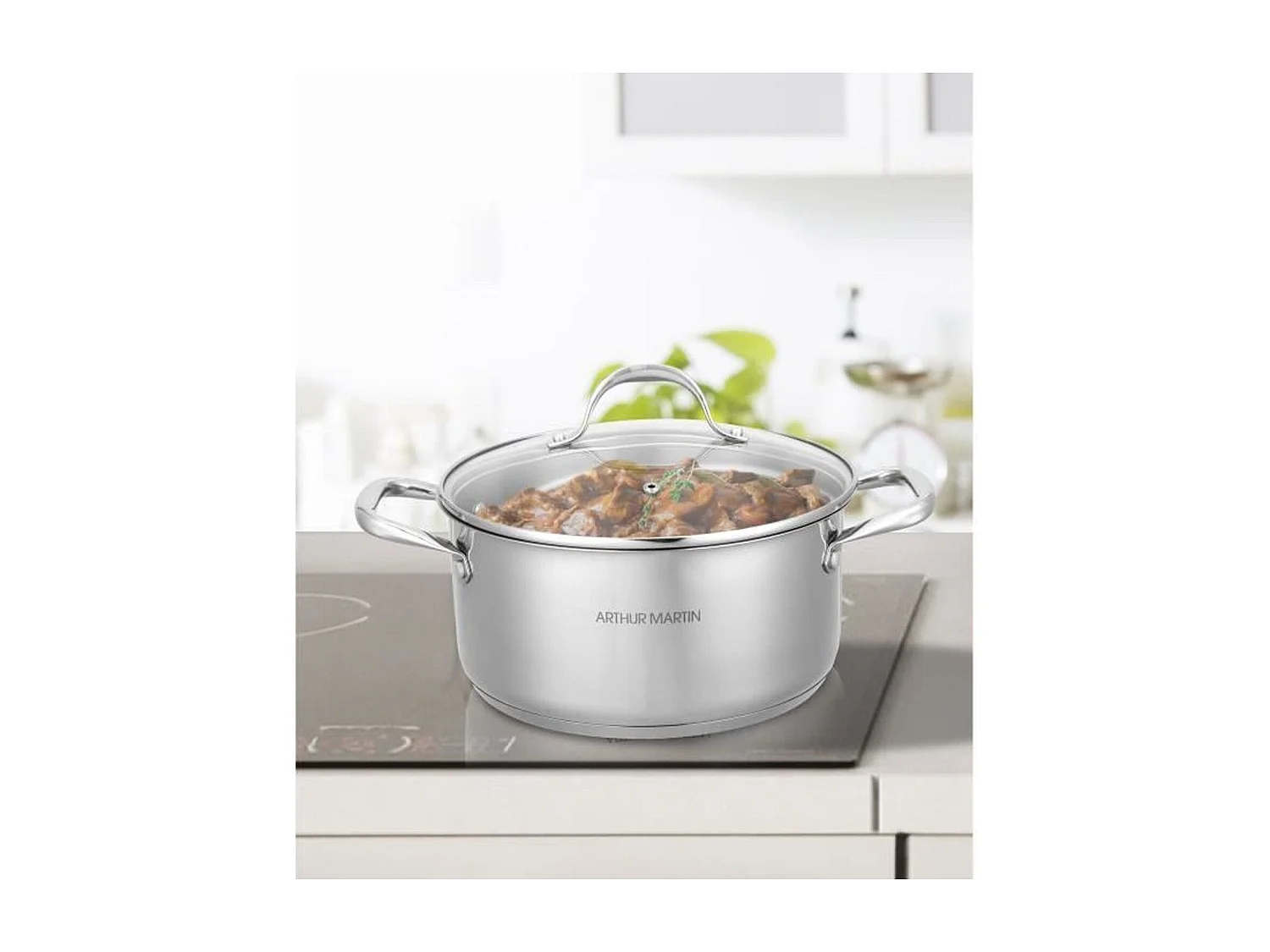 AM3549 Arthur Martin Marmite 24 cm avec couvercle – Acier Inoxydable – Tous feux dont induction