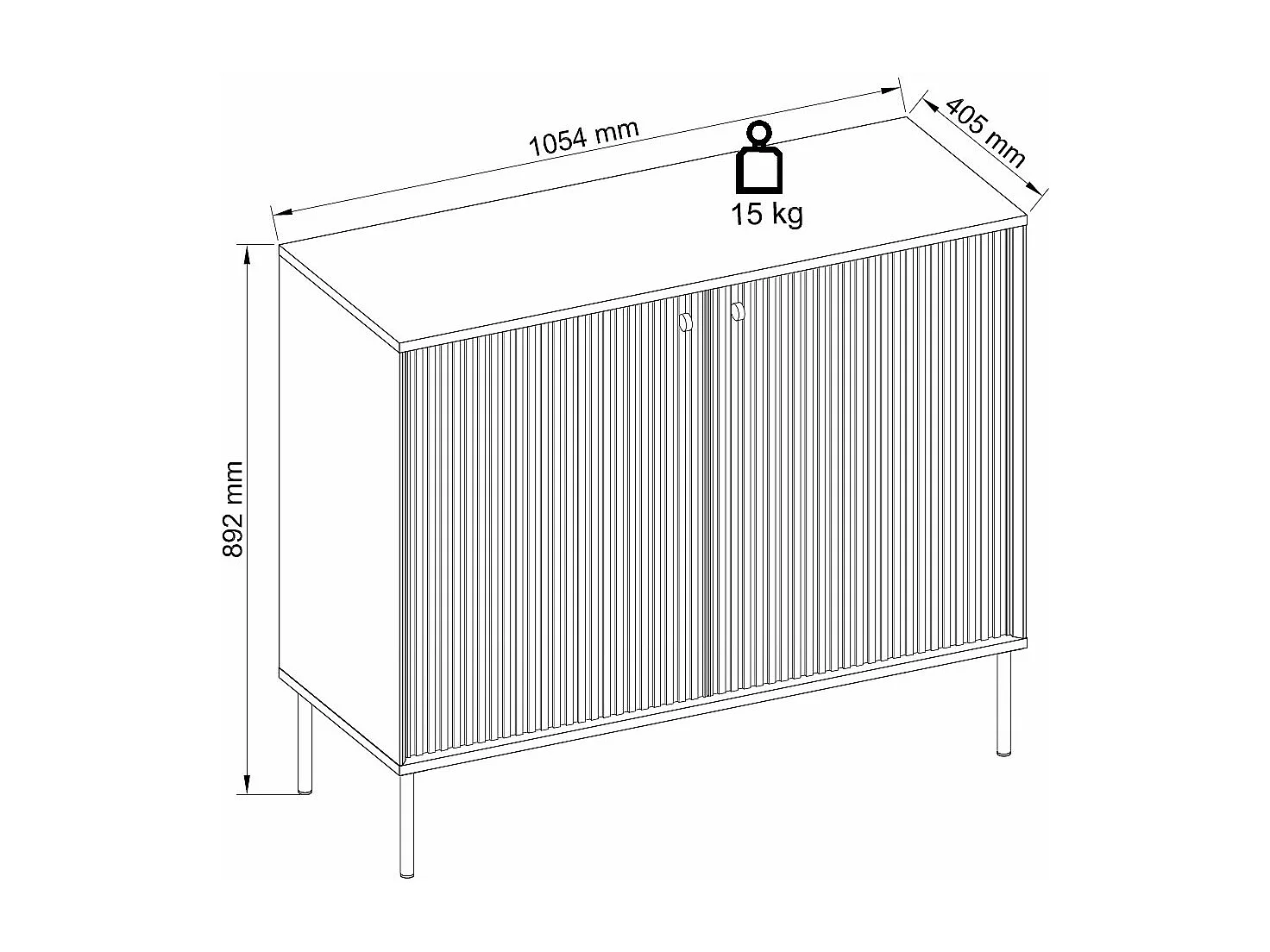 KOMMODE Iris grau matt 105,4 / 40,5 / 89,2cm