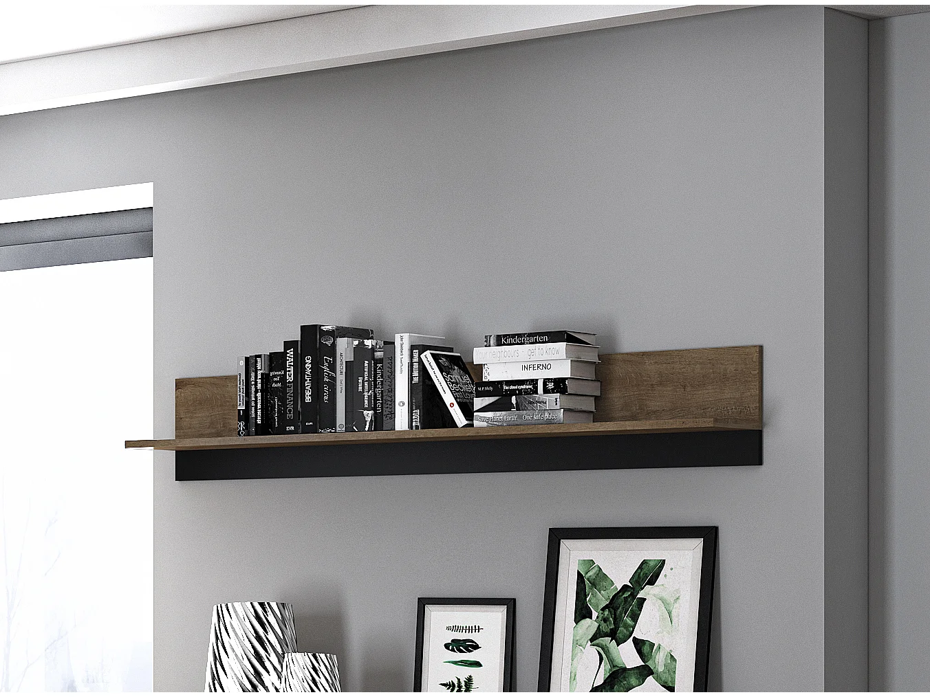 WANDREGAL Baltica Lefkas EIche / schwarz 120 / 21 / 24cm