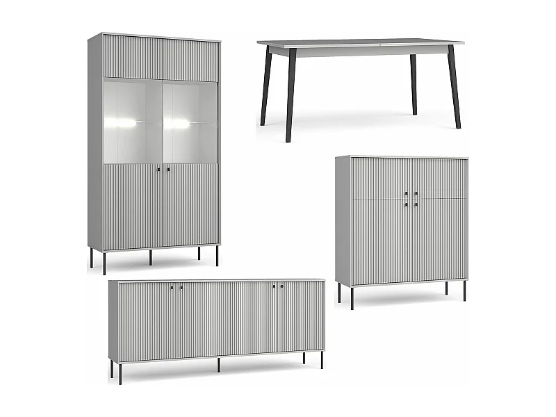 ESSZIMMER-SET Iris grau 4-teilig