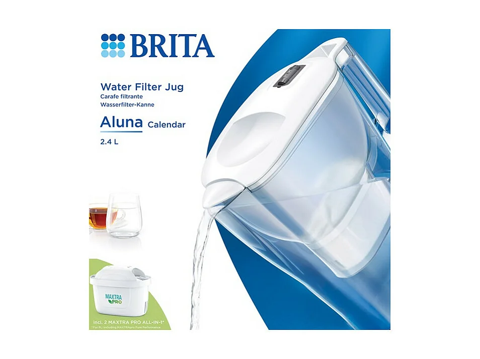Jarro filtrante Aluna Calendar Branco com 2 cartuchos Brita para água pura e saborosa