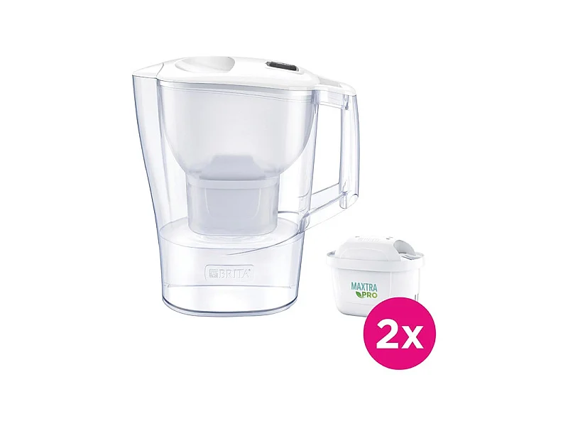 Caraffa filtrante Aluna Calendar Blanc con 2 cartucce Brita per un'acqua pura e gustosa