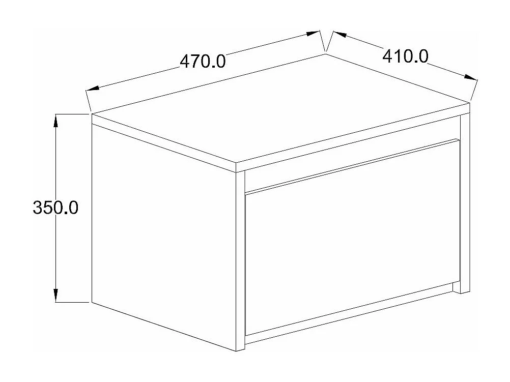 NACHTKONSOLE Italia weiß matt / weiß Hochglanz 47 / 41 / 35cm 2er-Set