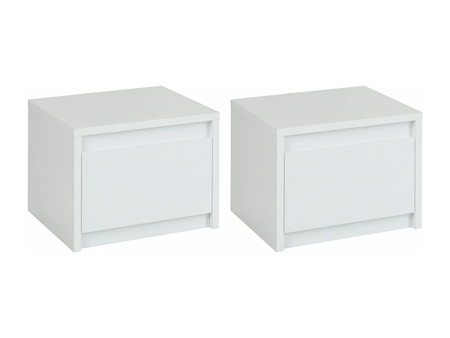 NACHTKONSOLE Italia weiß matt / weiß Hochglanz 47 / 41 / 35cm 2er-Set