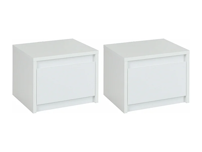 NACHTKONSOLE Italia weiß matt / weiß Hochglanz 47 / 41 / 35cm 2er-Set