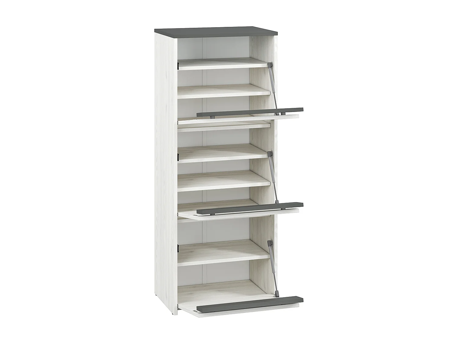 SCHUHSCHRANK Hyga Pinie weiß / anthrazit 50 / 34 / 125cm