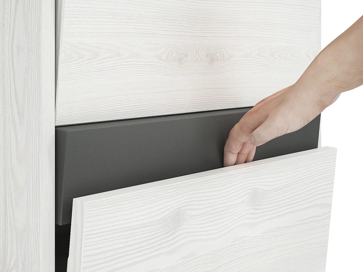 SCHUHSCHRANK Hyga Pinie weiß / anthrazit 50 / 34 / 125cm