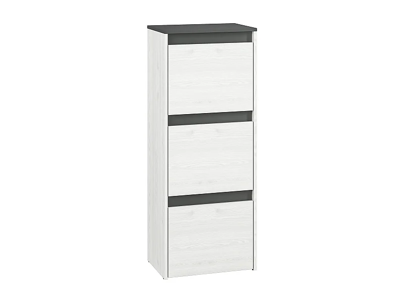 SCHUHSCHRANK Hyga Pinie weiß / anthrazit 50 / 34 / 125cm