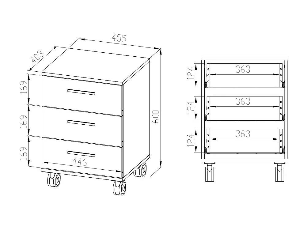 ROLLCONTAINER Optimal Sonoma Eiche hell 46 / 41 / 60cm