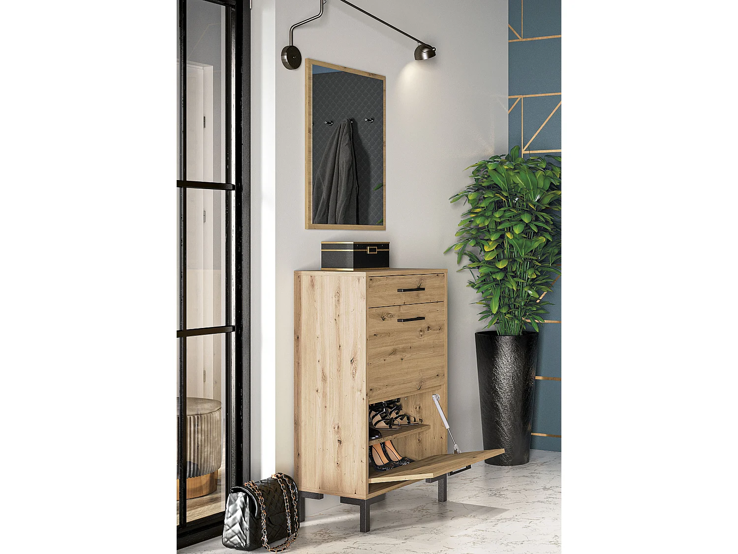 GARDEROBE Nevio Artisan Eiche 2-teilig