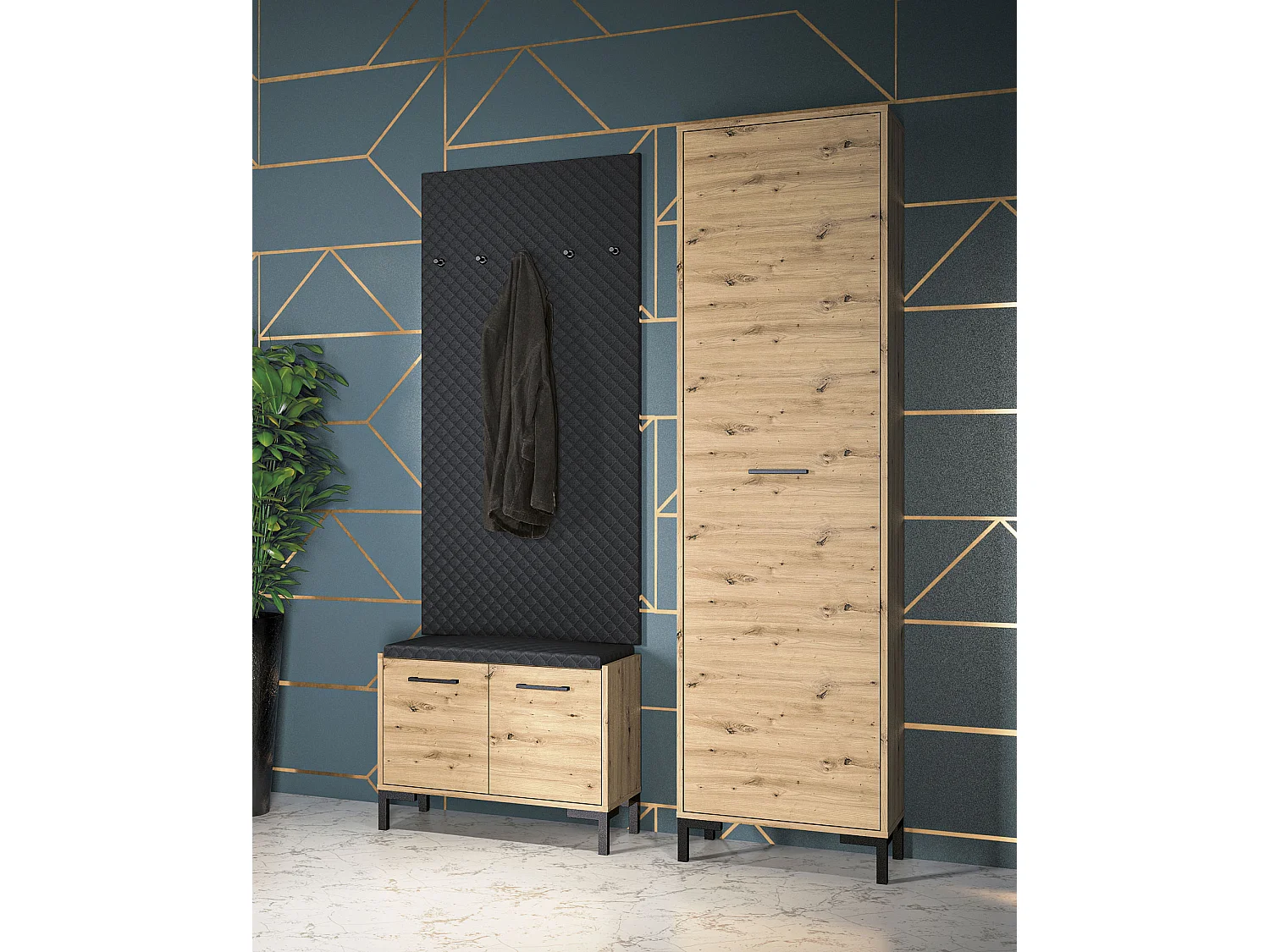 GARDEROBE Nevio Artisan Eiche 3-teilig