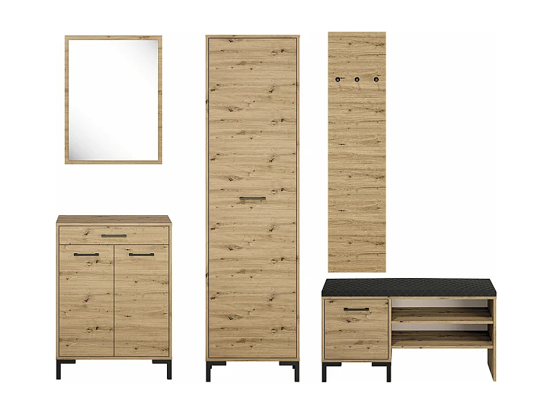 GARDEROBE Nevio Artisan Eiche 5-teilig