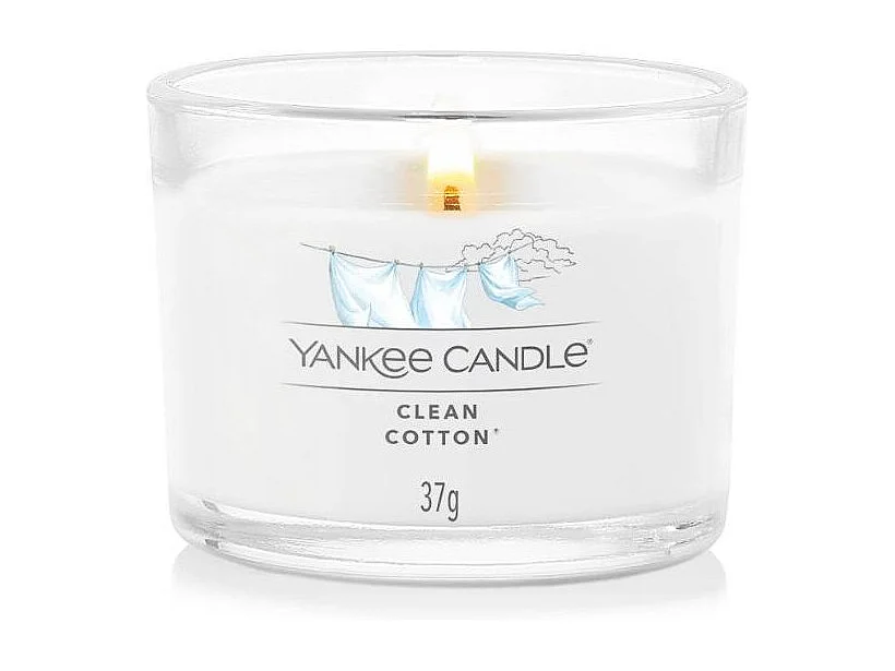 Bougie votive en verre de coton frais