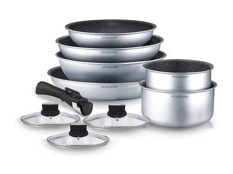 10teiliges Kochgeschirrset Aluminium