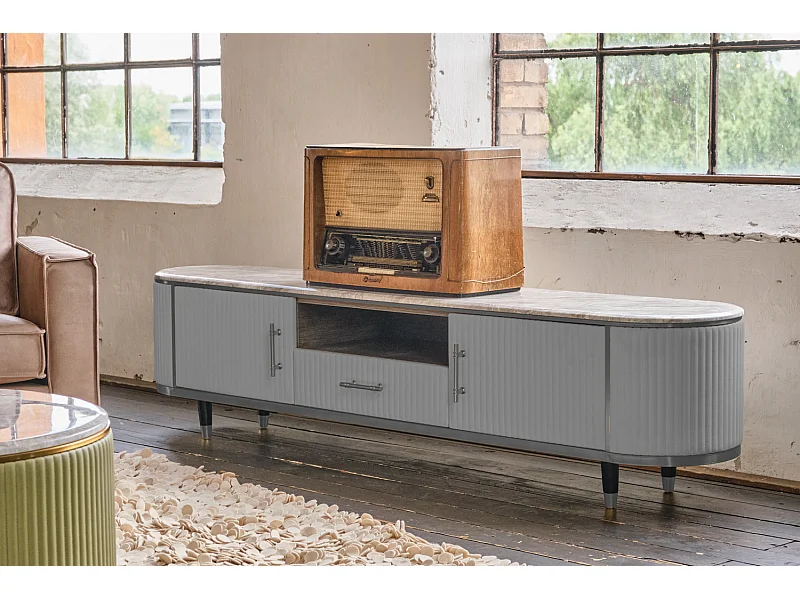 Buffet - Gris similicuir - MARIA