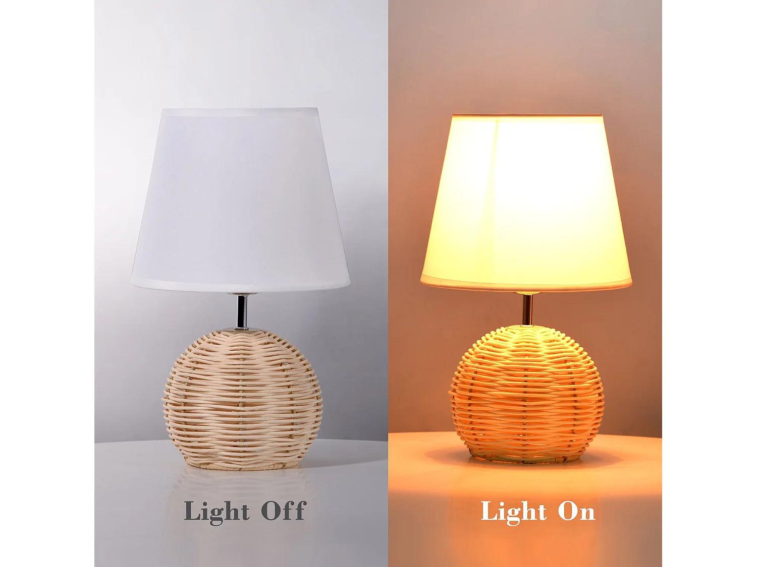 Arturesthome lampes de chevet lampes de table lampes de table en rotin pour la chambre et le salon d20 cm x h35 cm