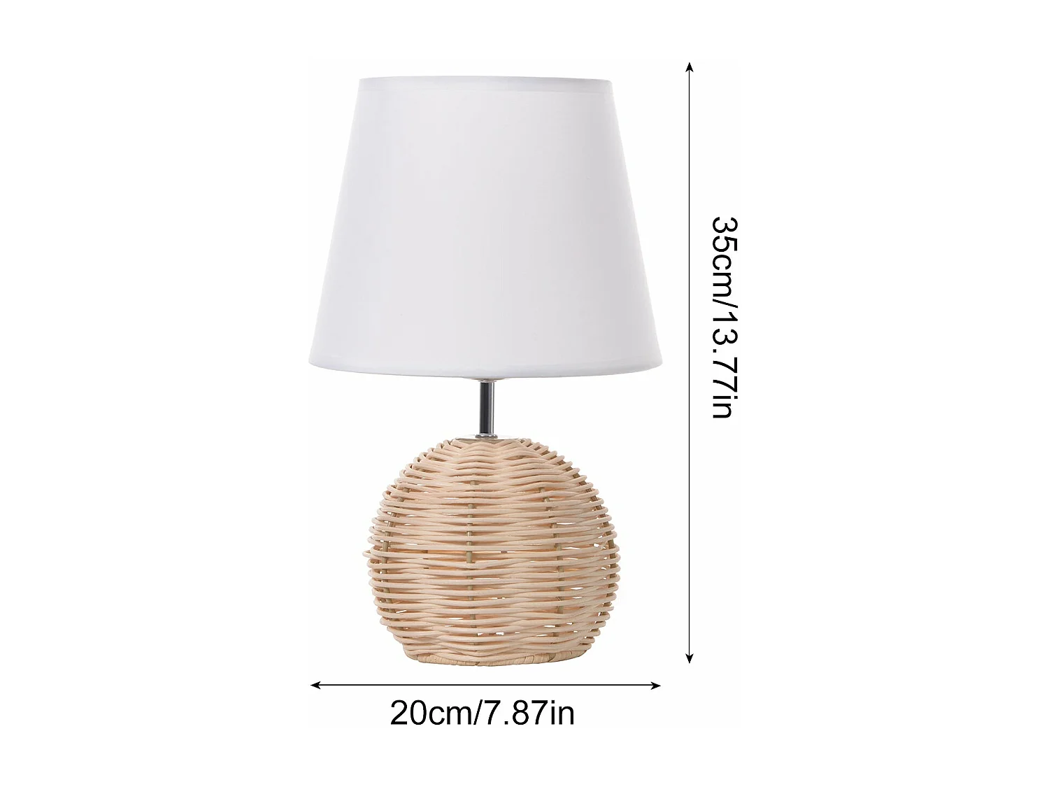 Arturesthome lampes de chevet lampes de table lampes de table en rotin pour la chambre et le salon d20 cm x h35 cm