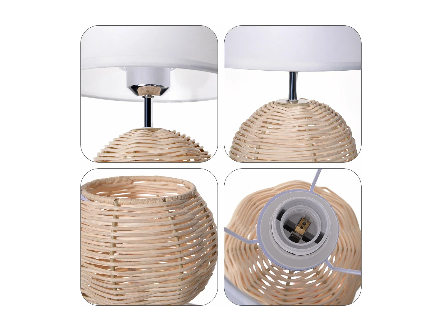 Arturesthome lampes de chevet lampes de table lampes de table en rotin pour la chambre et le salon d20 cm x h35 cm