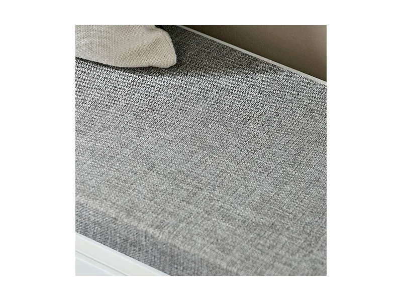 SoBuy FSR98-L-W Banc à Chaussures, Meuble à Chaussures, Meuble d'entrée, avec Assise Coussin Rembourré et Abattant