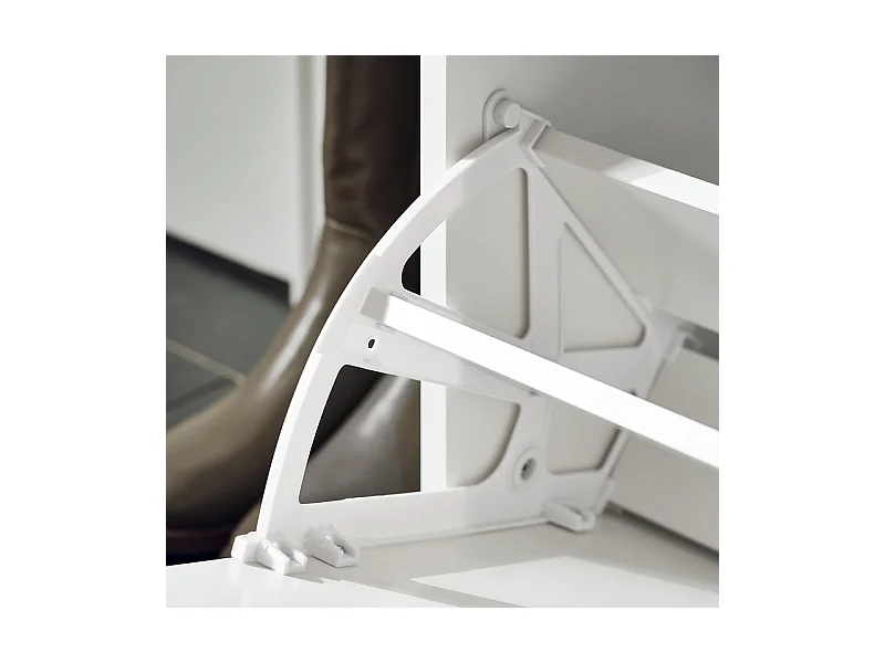 SoBuy FSR98-L-W Banc à Chaussures, Meuble à Chaussures, Meuble d'entrée, avec Assise Coussin Rembourré et Abattant
