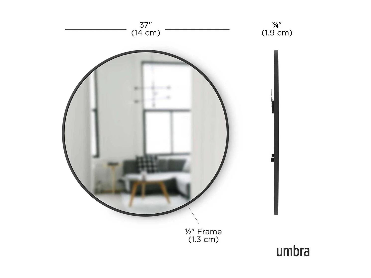 Miroir rond 94 cm Hub