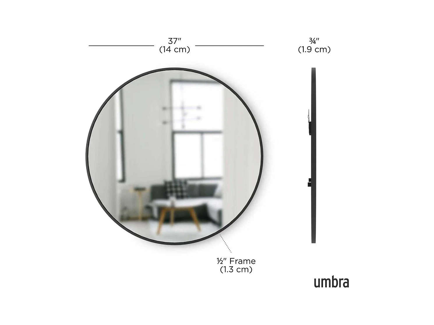 Miroir rond 94 cm Hub