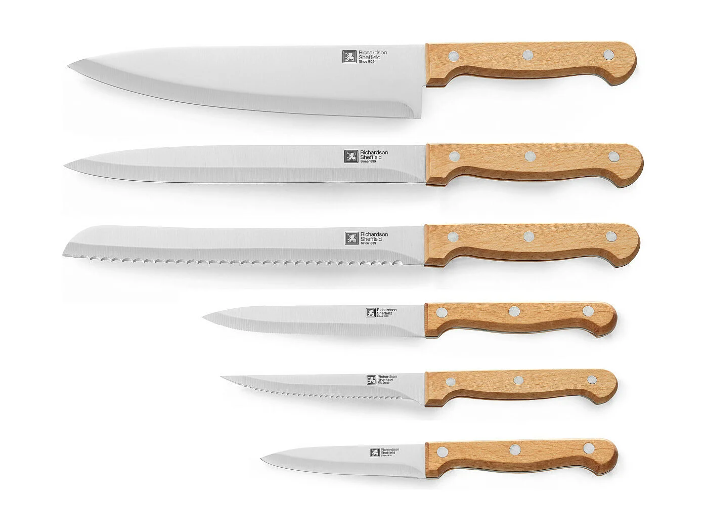 Artisan Bois  - Bloc en bambou avec 6 couteaux de cuisine