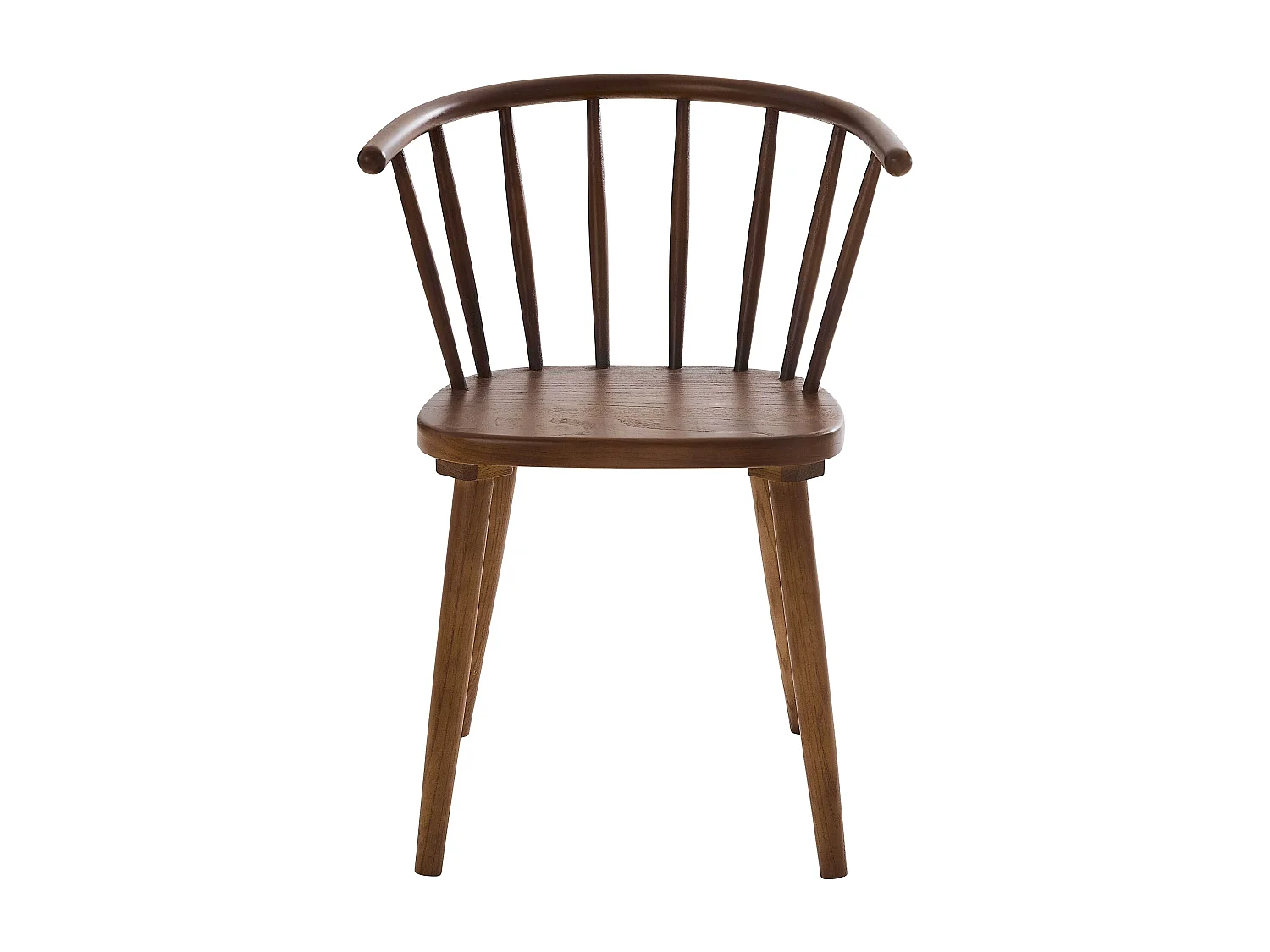 Lot de 2 chaises marron en bois d'orme