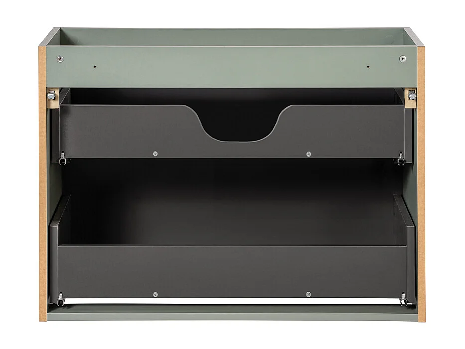 Meuble simple vasque encastrée 80cm 2 tiroirs Jade Vert